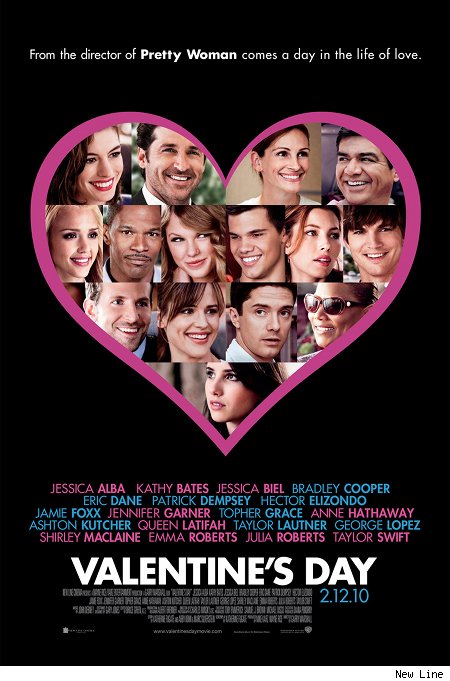 Valentine's Day starring Julia Roberts, Bradley Cooper, Jessica Alba, Jessica Biel, Jennifer Garner, Anne Hathaway, Ashton Kutcher, Taylor Lautner, Taylor Swift