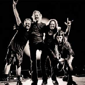 metallica with james hetfield, lars ulrich and kirk hammett