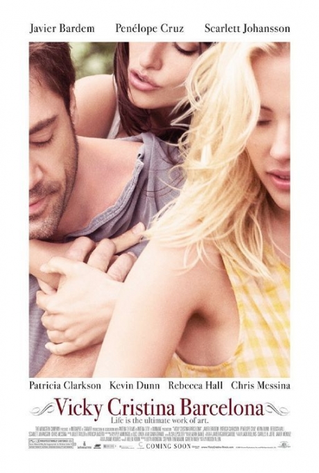 Vicky Cristina Barcelona starring Javier Bardem, Rebecca Hall, Scarlett Johannson and Penélope Cruz
