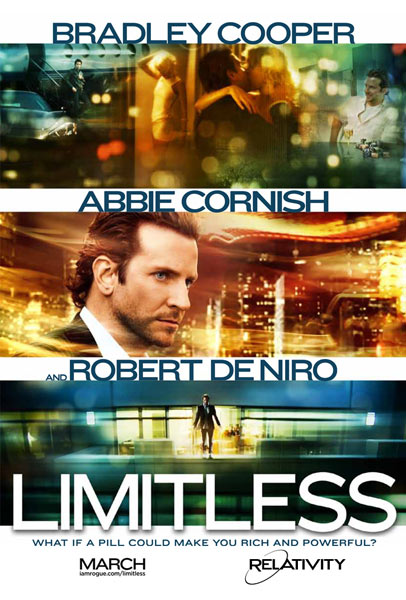 Limitless starring Bradley Cooper, Abbie Cornish, Anna Friel & Robert De Niro