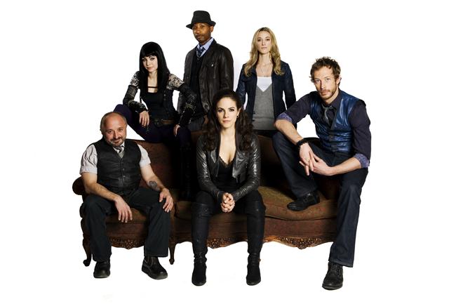 Characters (Actors) from left: Trick (Richard Howland), Kenzi (Ksenia Solo), Hale (K.C. Collins), Bo (Anna Silk) , Lauren (Zoie Palmer) and Dyson (Kris Holden-Ried)