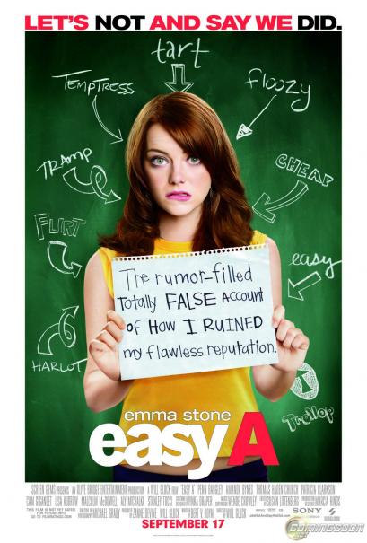 Easy A starring Emma Stone, Penn Badgley, Amanda Bynes, Dan Byrd & Thomas Haden Church