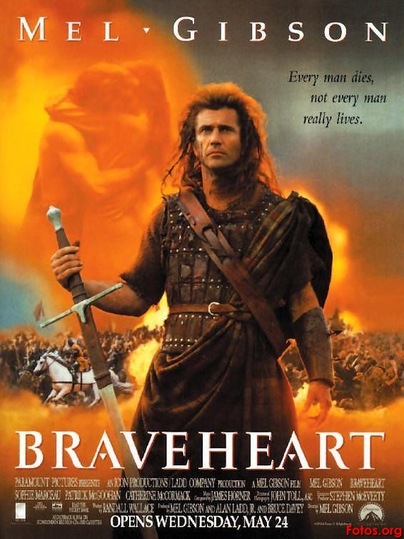 Braveheart movie poster, Braveheart starring Mel Gibson