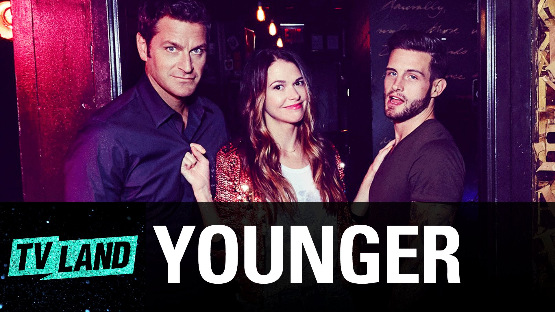 Younger's delicious love triangle: Charles (Peter Hermann), Liza (Sutton Foster) and Josh (Nico Tortorrella).